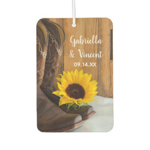 Country Sunflower Western Gastgeschenke Hochzeiten Autolufterfrischer