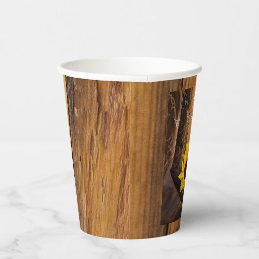 Country Sunflower Western Hochzeit Pappbecher (Rechts)