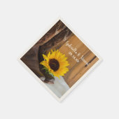 Country Sunflower Western Hochzeit Serviette (Ecke)