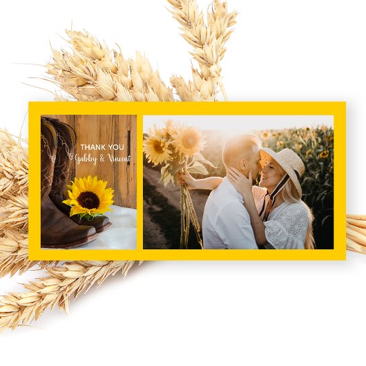 Country Sunflower Western Hochzeit Vielen Dank Dankeskarte
