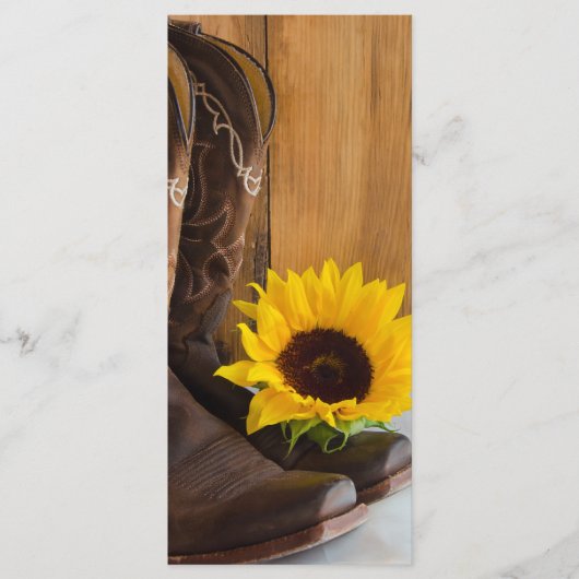 Country Sunflower Western Hochzeitsprogramm Programm (Vorderseite)