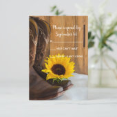 Country Sunflower Western Hochzeitsstimmung RSVP R (Stehend Vorderseite)