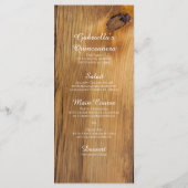 Country Sunflower Western Quinceañera Party Menükarte (Rückseite)