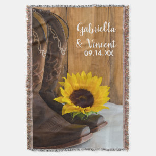 Country Sunflower Western Wedding Keepake Decke