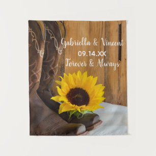 Country Sunflower Western Wedding Keepake Wandteppich