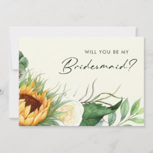 Country Sunflower Yellow Bridesmaid Vorschlagskart Einladung