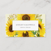 Country Sunflower | Yellow Business Card Visitenkarte (Vorderseite)