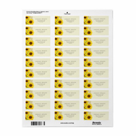 Country Sunflower | Yellow Return Address Label (Vorne)