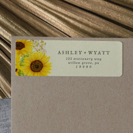 Country Sunflower | Yellow Return Address Label
