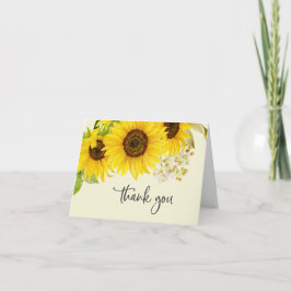 Country Sunflower | Yellow Wedding Danke Card