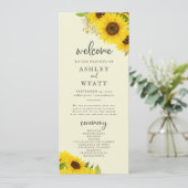 Country Sunflower | Yellow Wedding Program Programm (Stehend Vorderseite)
