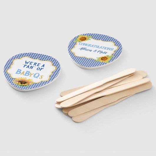 Country Sunflowers Blue Gingham Karo BabyQ Fächer (Non-assembled)