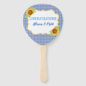 Country Sunflowers Blue Gingham Karo BabyQ Fächer (Rückseite)