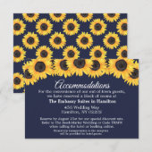 Country Sunflowers Blue Unterkunft Card Begleitkarte (Vorne/Hinten)