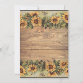 Country Sunflowers & Butterflies Hochzeit Einladung (Rückseite)