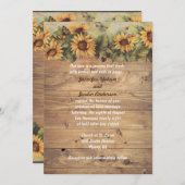 Country Sunflowers & Butterflies Hochzeit Einladung (Vorne/Hinten)