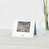 Country Sunflowers Gingham Check Rustic Thank You Dankeskarte (Rückseite)