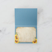 Country Sunflowers Gingham Check Rustic Thank You Dankeskarte (Innenseite)