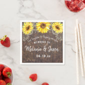 Country Sunflowers Hochzeitliches Napkins-Brautpar Serviette (Beispiel)