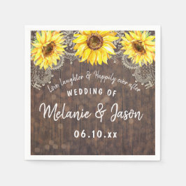 Country Sunflowers Hochzeitliches Napkins-Brautpar Serviette