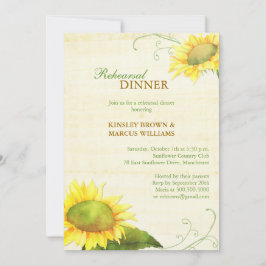 Country Sunflowers Hochzeitliches Probe Dinner Einladung
