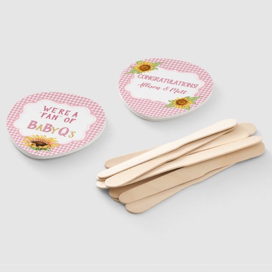 Country Sunflowers Pink Gingham Karo BabyQ Fächer (Non-assembled)