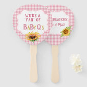 Country Sunflowers Pink Gingham Karo BabyQ Fächer (Vorne und Hinten)