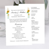 Country Sunflowers Rustic Floral Wedding Programm