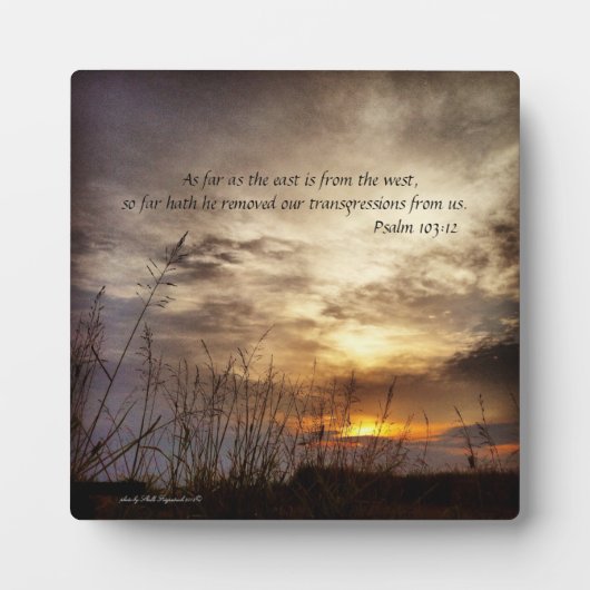 Country Sunrise Nature Art Foto und Bibel Verse Fotoplatte (Vorderseite)