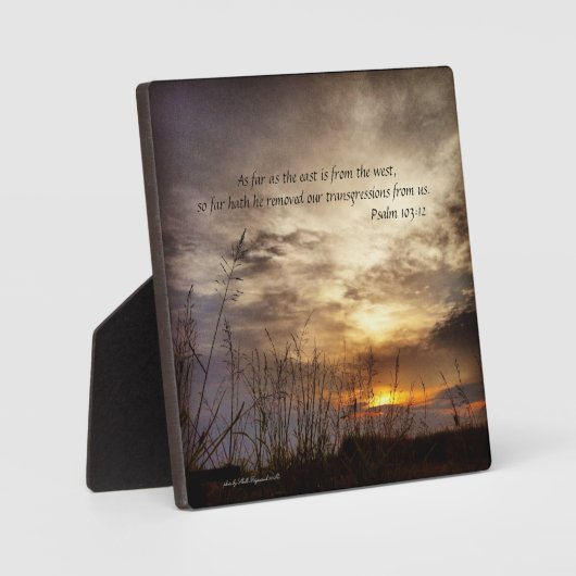 Country Sunrise Nature Art Foto und Bibel Verse Fotoplatte (Vorderseite)