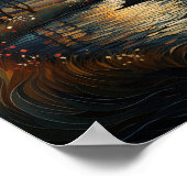 Country Sunset mit Vögeln und Stream Poster (Ecke)