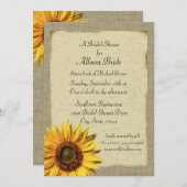 Country Sunshine Sunflower Brautparty Einladung (Vorne/Hinten)