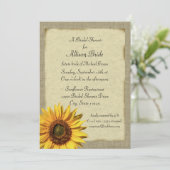 Country Sunshine Sunflower Brautparty Einladung (Stehend Vorderseite)