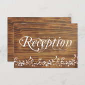 Country Swirl Rustic Wood Wedding Cards Begleitkarte (Vorne/Hinten)