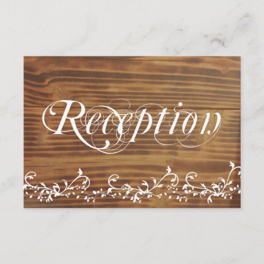 Country Swirl Rustic Wood Wedding Cards Begleitkarte (Vorderseite)