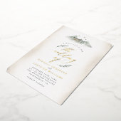 Country Tan Wasserfarben Blätter & Hochzeit Folieneinladung (Gedreht)