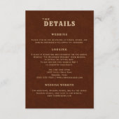 Country Terracotta Wedding Details Enclosure Card Begleitkarte (Vorderseite)