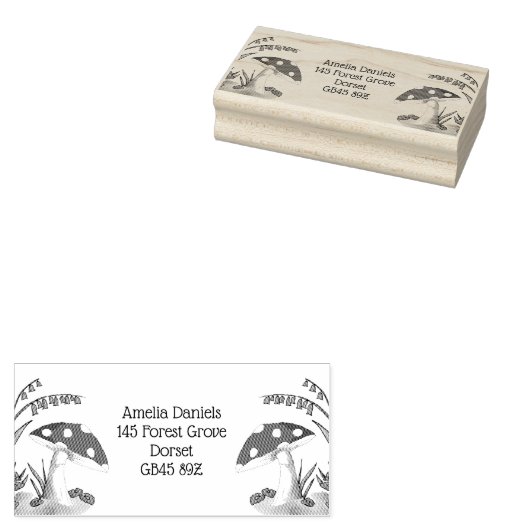 Country Toadstool Anschrift Briefmarke Gummistempel (Stempel)