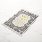 Country Toolted Leather Western Rugged Gold Weddin Folieneinladung (Gedreht)