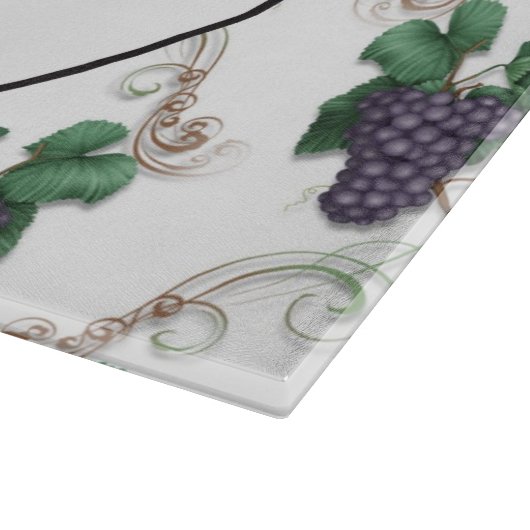 Country Traubenfrucht Küche Glas Schneidebrett (Ecke)