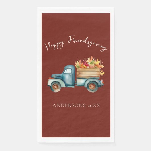 Country Truck Friendsgiving Serviette (Vorderseite)
