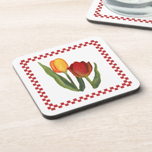 Country Tulips Cork Untersetzer (Linke Seite)