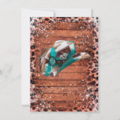 Country Türkise Cowboy Boots Junggeselinnen-Abschi Einladung (Rückseite)