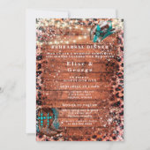 Country Türkise Cowboy Boots Probe Dinner Einladung (Vorderseite)