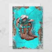 Country Turquoise Boots Polterabend Einladungen (Rückseite)