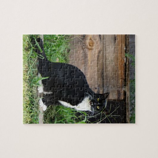 Country Tuxedo Cat Puzzle (Horizontal)
