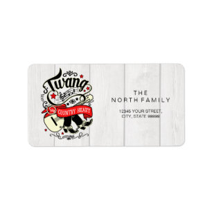 Country Twang Red/Black ID464 Adressaufkleber