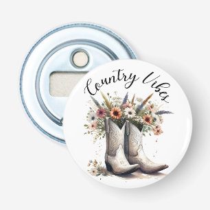 Country Vibes Western Stiefel und Blume Aquarell Flaschenöffner