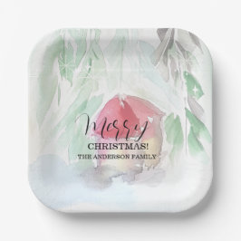 Country Village Weißes Weihnachten Pappteller