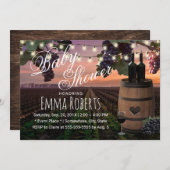 Country Vineyard Rustic Wine Barrel Baby Dusche Einladung (Vorne/Hinten)